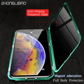 Anti-peeping Tempered Glass Magnetic Metal Case for Iphone Xs 11 Pro Max Xr X 8 7 Plus Luxury Magnet 360 Glass Full Body Protect
Anti-peeping Tempered Glass Magnetic Metal Case for Iphone Xs 11 Pro Max Xr X 8 7 Plus Luxury Magnet 360 Glass Full Body Protect