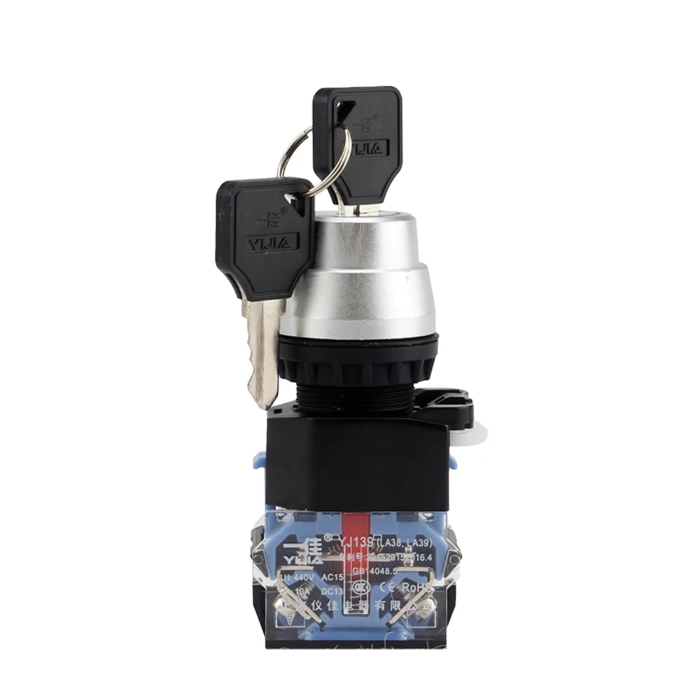 YIJIA Installation hole 22mm 2/3Posifion Key-lock push button Momentary/Maintained YJ139-LA38A-11Y21/22 YJ139-LA38A-20Y31/33
YIJIA Installation hole 22mm 2/3Posifion Key-lock push button Momentary/Maintained YJ139-LA38A-11Y21/22 YJ139-LA38A-20Y31/33