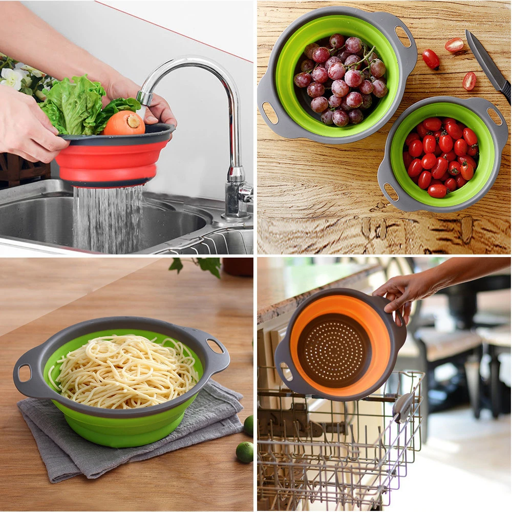 Foldable Silicone Drain Basket Colander Retractable Fruit Vegetable Washing Basket Strainer Kitchen Tool Kitchen Storage Gadgets
Foldable Silicone Drain Basket Colander Retractable Fruit Vegetable Washing Basket Strainer Kitchen Tool Kitchen Storage Gadgets