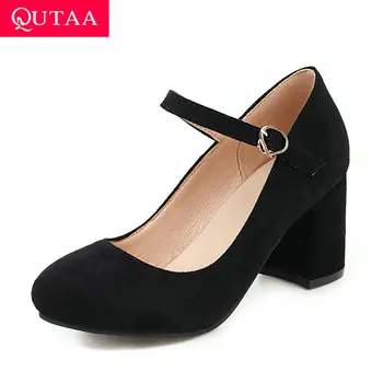 QUTAA 2020 Square Heel Shallow Buckle Single Shoes Flock All Match Ladies Pumps Spring Autumn Round Toe Women Shoes Size 34-43
QUTAA 2020 Square Heel Shallow Buckle Single Shoes Flock All Match Ladies Pumps Spring Autumn Round Toe Women Shoes Size 34-43
