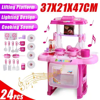 Kitchen Toys Imitated Chef Light Music Pretend Cooking Food Play Dinnerware Set Safe Cute Children Girl Toy Gift Fun Girls Game
Kitchen Toys Imitated Chef Light Music Pretend Cooking Food Play Dinnerware Set Safe Cute Children Girl Toy Gift Fun Girls Game