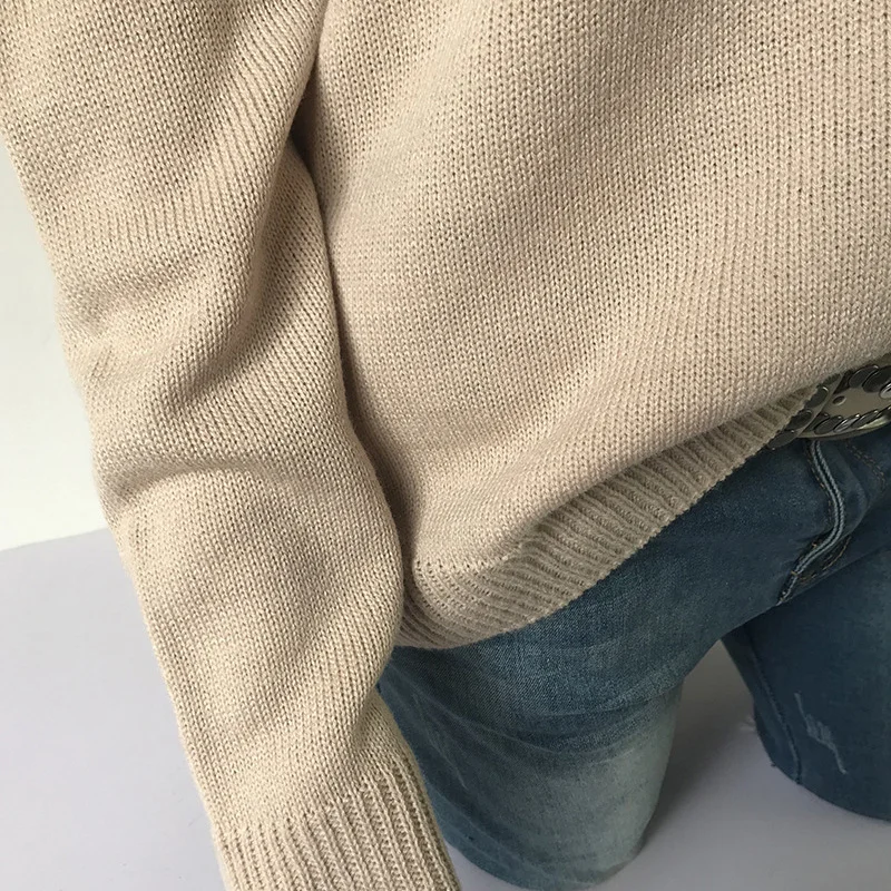 Loose women jumper spring autumn oversized knitted women sweaters and pullovers thin black long sleeve ladies sweater DR2250 (50)
