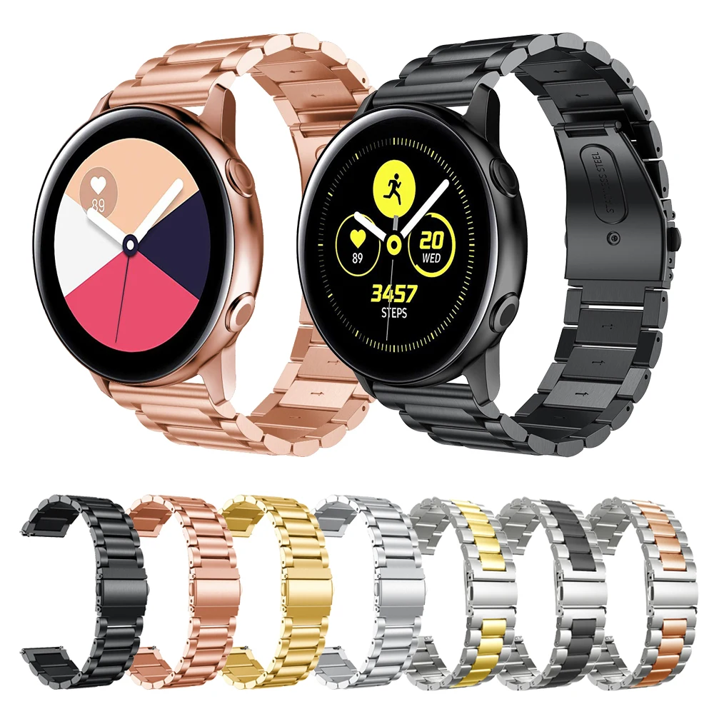 Металлический браслет из нержавеющей стали 20 мм для samsung Galaxy Watch Active 42 ремешок