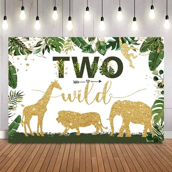 Safari birthday party backdrop forest green leaves photo background two wild birthday decoration jungle gold glitter animals 
Safari birthday party backdrop forest green leaves photo background two wild birthday decoration jungle gold glitter animals