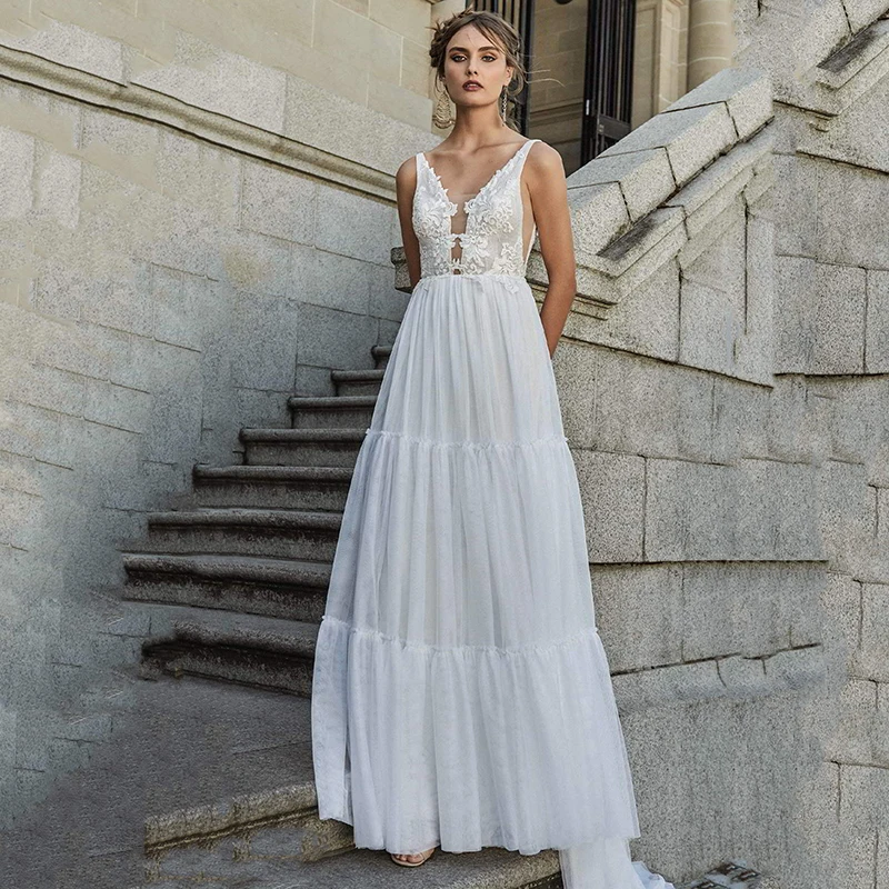 Eightree Beach Boho Wedding Dresses 2021 Lace Appliques Backless Bride Dress Custom Made Bohomian Wedding Gowns Vestido De Noiva
Eightree Beach Boho Wedding Dresses 2021 Lace Appliques Backless Bride Dress Custom Made Bohomian Wedding Gowns Vestido De Noiva