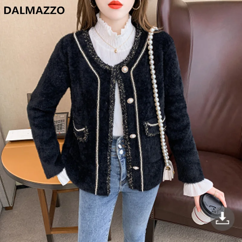 DALMAZZO Autumn And Winter Waterproof Mink Cardigan Short Jacket Coat Women Single Breasted Thick Warm Outerwear Clothes Female
DALMAZZO Autumn And Winter Waterproof Mink Cardigan Short Jacket Coat Women Single Breasted Thick Warm Outerwear Clothes Female