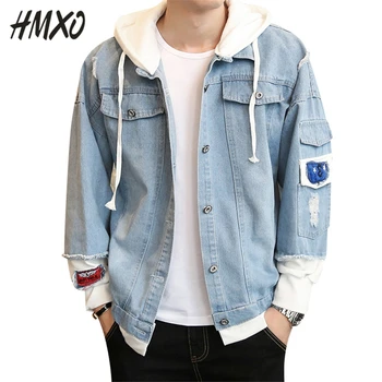 HMXO 2020 New Fashion Men's Fake Two Piece Denim Jacket Retro Style Patch Hooded Jacket Casual Street Wear Spring Male Clothes
HMXO 2020 New Fashion Men's Fake Two Piece Denim Jacket Retro Style Patch Hooded Jacket Casual Street Wear Spring Male Clothes