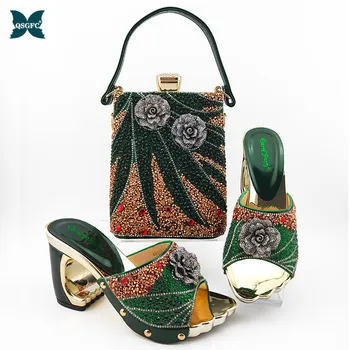 Green Color Matching Women Shoe and Bags Set Decorated with Rhinestone African Shoe and Bag Set for Party In Women Italy Shoes
Green Color Matching Women Shoe and Bags Set Decorated with Rhinestone African Shoe and Bag Set for Party In Women Italy Shoes