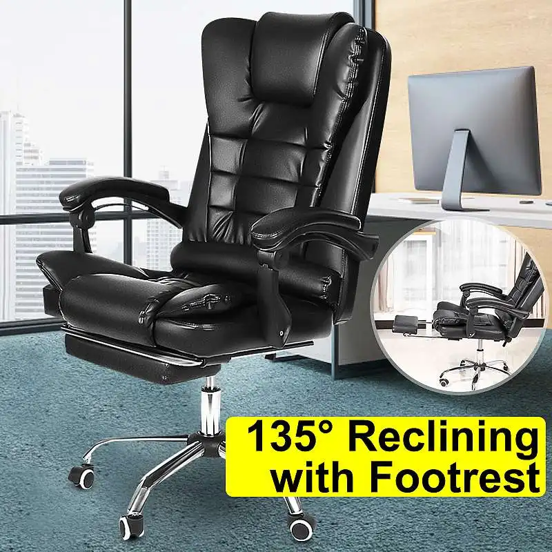 Office Chair Ergonomic Reclining Armchair Computer Gaming Chair Leather Gamer Chair Office Furniture Swivel Chair Footrest Office Chair Ergonomic Reclining Armchair Computer Gaming Chair Leather Gamer Chair Office Furniture Swivel Chair Footrest