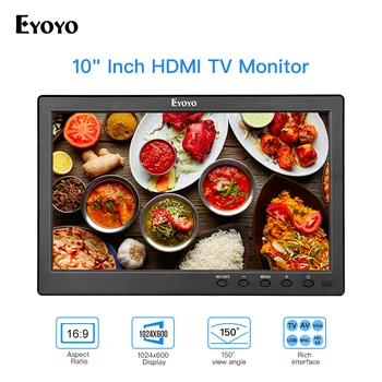 Eyoyo 10 inch Small TV Monitor HDMI 1024x600 LCD Screen with HDMI VGA AV USB Remote Control for DVD PC CCTV Security Display
Eyoyo 10 inch Small TV Monitor HDMI 1024x600 LCD Screen with HDMI VGA AV USB Remote Control for DVD PC CCTV Security Display