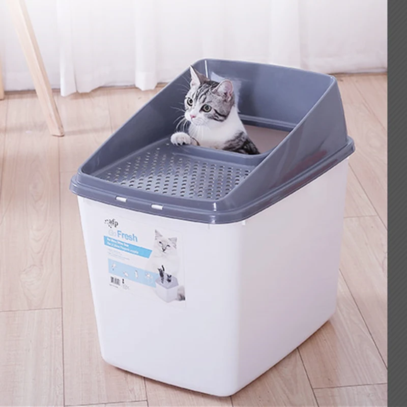 Top-end cat sandbox fully closed deodorizing super large cat products anti-odor sputtering cat toilet