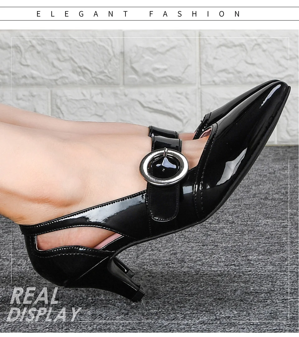 ROYYNA 2019 New Designers Oxford Casual Classic Shoes Women Pointed Toe Smooth Bright Dress Shoes Ladies Buckle Patent Pumps ROYYNA 2019 New Designers Oxford Casual Classic Shoes Women Pointed Toe Smooth Bright Dress Shoes Ladies Buckle Patent Pumps