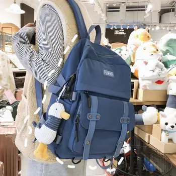 Nylon Women Backpack School Teenagers Girls College Student High School Back Pack Black Solid Multifunctional Pocket Bagpack New 
Nylon Women Backpack School Teenagers Girls College Student High School Back Pack Black Solid Multifunctional Pocket Bagpack New