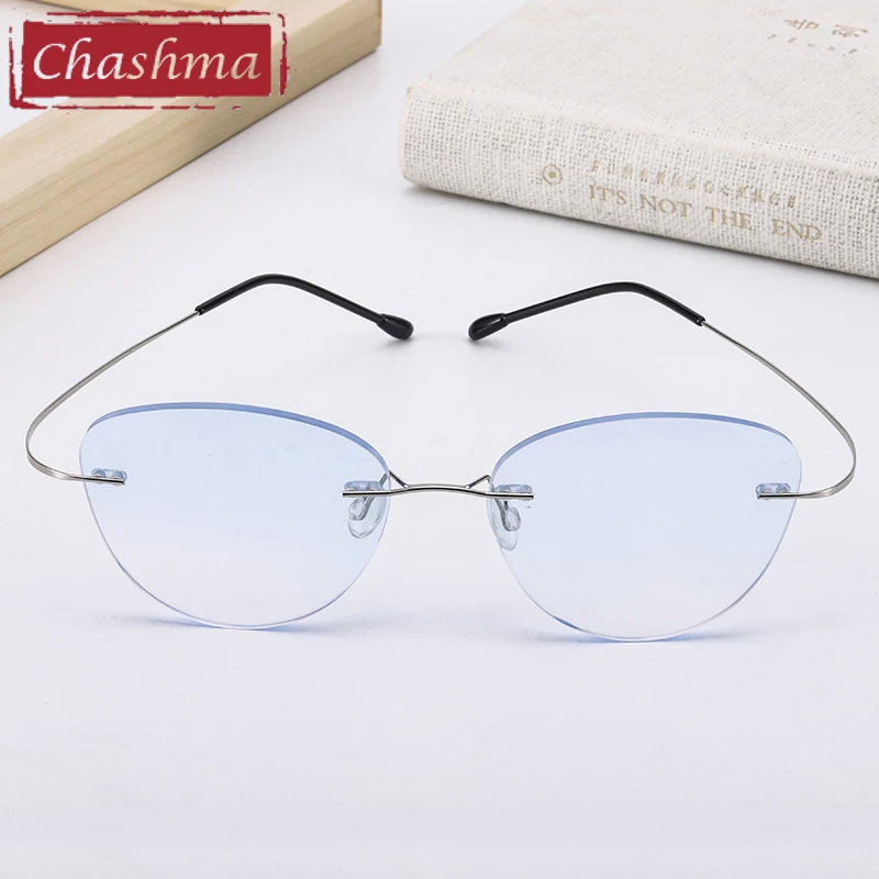 Chashma Cat Eye Prescription Women Eyeglasses Gradient Lenses Optical Frames Rimless Titanium Spectacle Frame
Chashma Cat Eye Prescription Women Eyeglasses Gradient Lenses Optical Frames Rimless Titanium Spectacle Frame