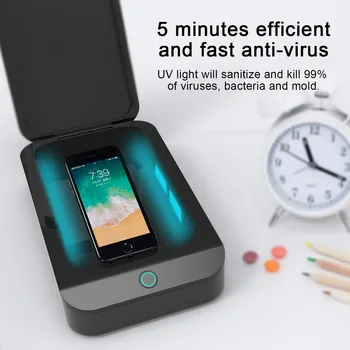 Portable UV Light Sterilizer Disinfection Box Smart Phone Sterilizer Cleaner for Toothbrush Cell Phone Keys Makeup Tools
Portable UV Light Sterilizer Disinfection Box Smart Phone Sterilizer Cleaner for Toothbrush Cell Phone Keys Makeup Tools