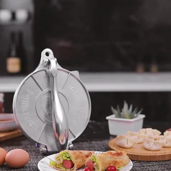 Aluminum Stainless Steel Color Mexican Tortilla Press Multifunctional Manual Tortilla Dough Pressing And Shaping Kitchen Tool 
Aluminum Stainless Steel Color Mexican Tortilla Press Multifunctional Manual Tortilla Dough Pressing And Shaping Kitchen Tool