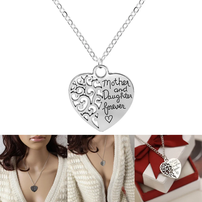 Фото Серебряный любовный сердечный медальон кулоны женское глянцевое ожерелье