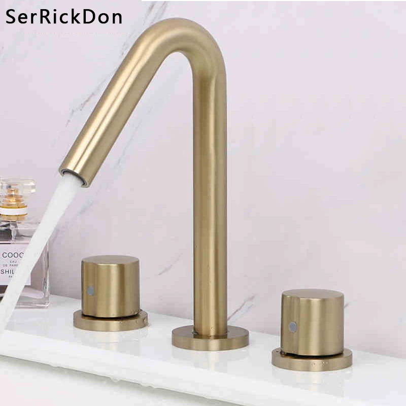 Fast Shipping Double Handle Deck Mount Bathroom Faucets Sink Faucet Basin mixer Brushed Gold Basin Faucet Kitchen Faucet
Fast Shipping Double Handle Deck Mount Bathroom Faucets Sink Faucet Basin mixer Brushed Gold Basin Faucet Kitchen Faucet
