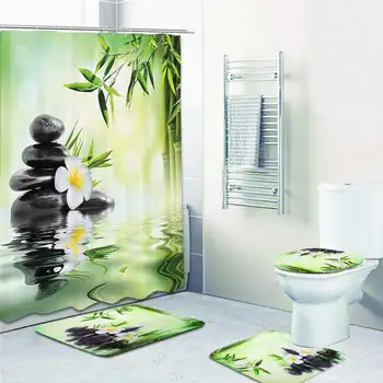 3PCS Bamboo Toilet Lid Cover Bath Mat Non-Slip Rug And Waterproof Bamboo Bathroom Set Shower Curtain
3PCS Bamboo Toilet Lid Cover Bath Mat Non-Slip Rug And Waterproof Bamboo Bathroom Set Shower Curtain