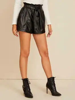Ladies Women PU Faux Leather Paper Bag Shorts Black Belted High Waiste Wet
Ladies Women PU Faux Leather Paper Bag Shorts Black Belted High Waiste Wet
