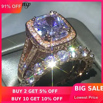 choucong Lovers ring set cushion cut 8ct Clear 5A zircon Cz Rose Gold Filled 925 silver Engagement Wedding Band Rings For Women
choucong Lovers ring set cushion cut 8ct Clear 5A zircon Cz Rose Gold Filled 925 silver Engagement Wedding Band Rings For Women