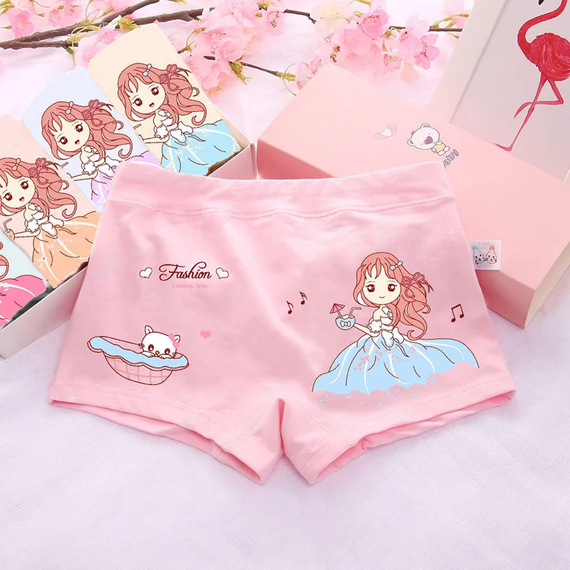 

3 Pack Children's Underwear Girls Pure Cotton Boxer Shorts Infant Baby Girls Four Corner Middle and Large Children