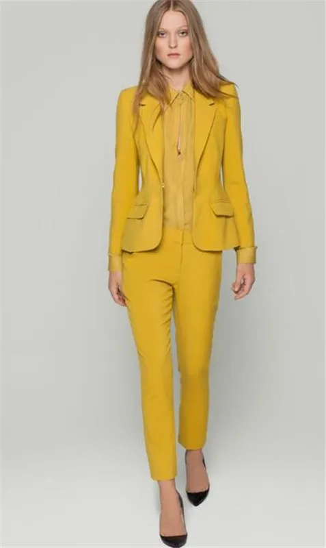 Yellow Jacket with Pants Lady Women's Suit Set Spring Autumn Slim Professional 2 Pieces Suit Women's Pantsuit Customi Made
Yellow Jacket with Pants Lady Women's Suit Set Spring Autumn Slim Professional 2 Pieces Suit Women's Pantsuit Customi Made