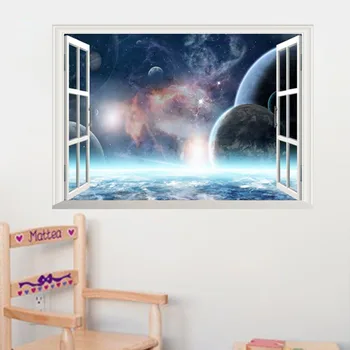 Outer Space Planet Wall Sticker For Kids Room Decor Galaxy 3d Window View Mural Decals Home Living Room Decoration Removable
Outer Space Planet Wall Sticker For Kids Room Decor Galaxy 3d Window View Mural Decals Home Living Room Decoration Removable