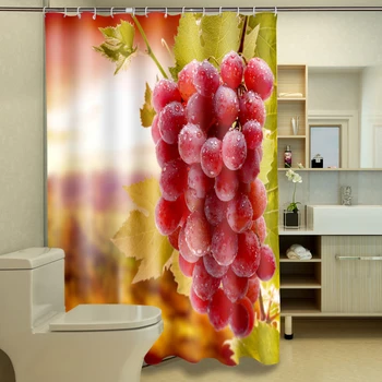 Upscale DIY Printed Shower Curtain Red Grape Fruit Pattern Bathroom Curtain Waterproof Thickened Fabrics Bath Curtain BE-032
Upscale DIY Printed Shower Curtain Red Grape Fruit Pattern Bathroom Curtain Waterproof Thickened Fabrics Bath Curtain BE-032