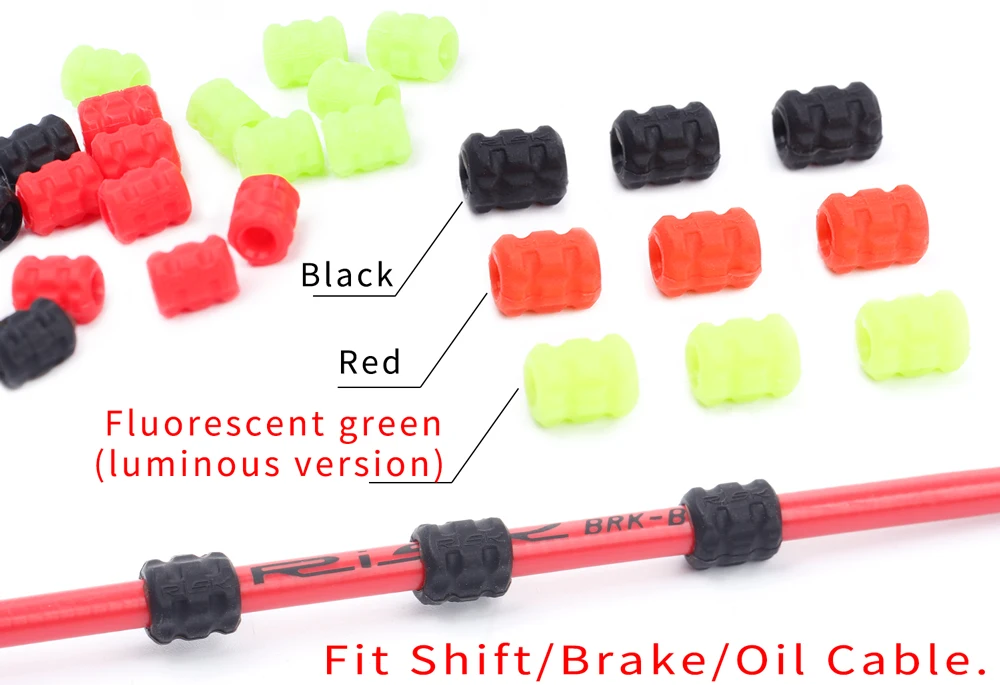 Description Picture 5 of itemRISK 10pcs Silicone Bicycle Cable Protector Housing Plugs MTB Road Bike Brake Shifter Wire Nightlight Protecting Ring Ultralight