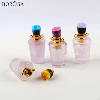 BOROSA 4Pcs Gems Stone Perfume Bottle Amethysts Crystal Essential Oil Diffuser Necklace Fittings with Rainbow Druzy WX1392
BOROSA 4Pcs Gems Stone Perfume Bottle Amethysts Crystal Essential Oil Diffuser Necklace Fittings with Rainbow Druzy WX1392