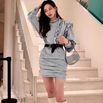 2020 Fall Woman Denim Dress Cotton Short Dresses
2020 Fall Woman Denim Dress Cotton Short Dresses