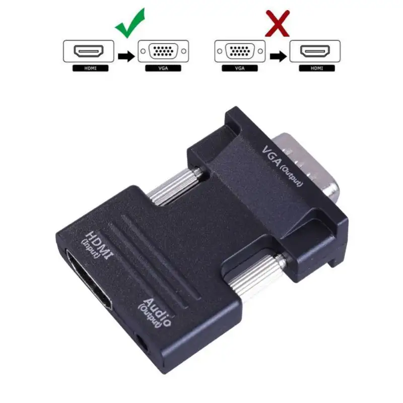 1080P HDMI to VGA Adapter Digital To Analog Audio Video Converter Cable for WIFI Display Dongle to TV Projector
1080P HDMI to VGA Adapter Digital To Analog Audio Video Converter Cable for WIFI Display Dongle to TV Projector