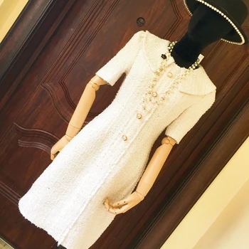 Popular Women Spring Autumn Short Sleeve Woven Dress Elegant Ladies Retro Style Dress 
Popular Women Spring Autumn Short Sleeve Woven Dress Elegant Ladies Retro Style Dress