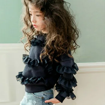 spring autumn big girl hoodies black white lace ruffles patch sweatshirt polerones 2020 outfit kids children 4 to 14 years D943
spring autumn big girl hoodies black white lace ruffles patch sweatshirt polerones 2020 outfit kids children 4 to 14 years D943