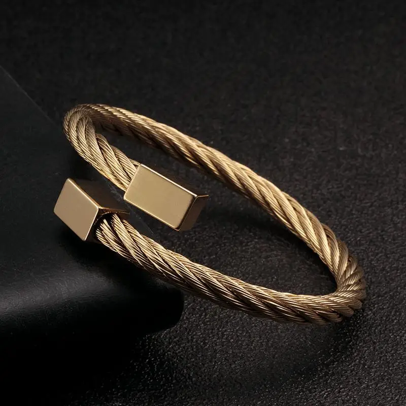 Punk Gold Plated Square Stainless Steel Open Men Women Cuff Bangles Vintage Mesh Surface Male Charm Sporty Bracelets pulsera
Punk Gold Plated Square Stainless Steel Open Men Women Cuff Bangles Vintage Mesh Surface Male Charm Sporty Bracelets pulsera