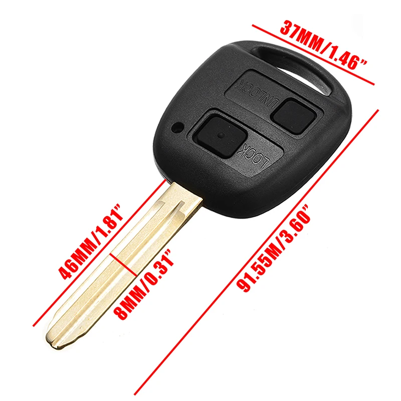 1pc Remote Car Key Shell Case For Toyota Yaris Prado Tarago Camry Corolla Blade + Rubber Button Pad + Micro Switches