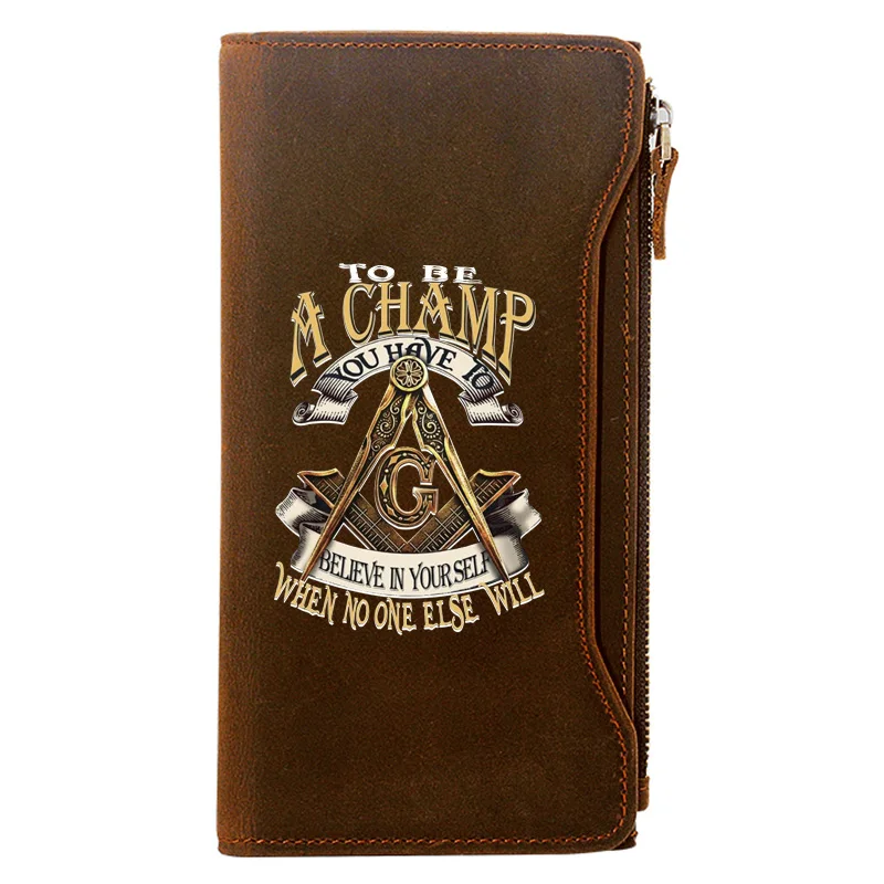 Classic Vintage Free and Accepted Masons Printing Genuine Leather Wallet Men Long Purse With Phone Bag Zipper Card Holder Clutch 
Classic Vintage Free and Accepted Masons Printing Genuine Leather Wallet Men Long Purse With Phone Bag Zipper Card Holder Clutch
