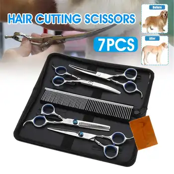 6 inch Stainless Steel Pet Gromming Curved Blade Scissors Dog Cat Hair Cutting Scissors Hair Thinning Shears Kit Barber Scissors
6 inch Stainless Steel Pet Gromming Curved Blade Scissors Dog Cat Hair Cutting Scissors Hair Thinning Shears Kit Barber Scissors