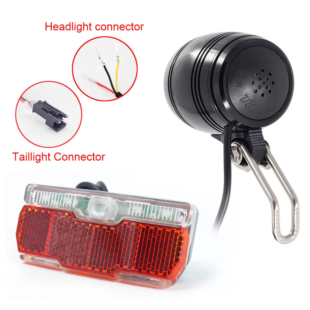 Perfect ebike light with headlight and taillight set suitable for Input 12V 24V 36V 48V bafang Led Lamp e bike light fornt 12