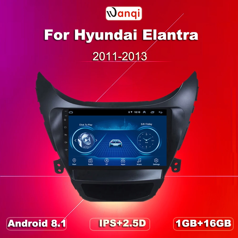 Android 8 1 2.5D Закаленное HD сенсорный экран 9 дюймов радио для hyundai Elantra 2011-2013 с Bluetooth USB
