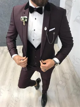 Wedding Costume Groom Tuxedos For Men Suits Burgundy Prom Fromal Business Best Man 3 Pieces Men clothes Peak Lapel Suits
Wedding Costume Groom Tuxedos For Men Suits Burgundy Prom Fromal Business Best Man 3 Pieces Men clothes Peak Lapel Suits