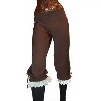 Women Retro High Waist Lace Patchwork Tied Pirate Pants Fifth Trousers Costume 
Women Retro High Waist Lace Patchwork Tied Pirate Pants Fifth Trousers Costume