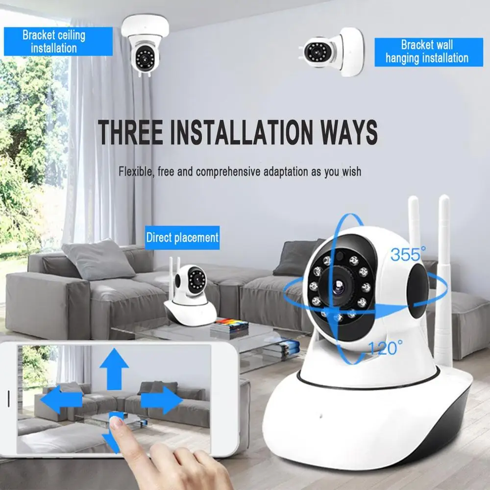 360 Degree Rotating Wireless Wifi Camera 720p/1080p Remote Monitor Mobile Phone Monitoring Intelligent Network Hd
360 Degree Rotating Wireless Wifi Camera 720p/1080p Remote Monitor Mobile Phone Monitoring Intelligent Network Hd