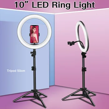 10 Inch LED Ring Light Adjustable Brightness Video Phone Holder Studio Live Streaming With Tripod Stand Makeup Photography
10 Inch LED Ring Light Adjustable Brightness Video Phone Holder Studio Live Streaming With Tripod Stand Makeup Photography