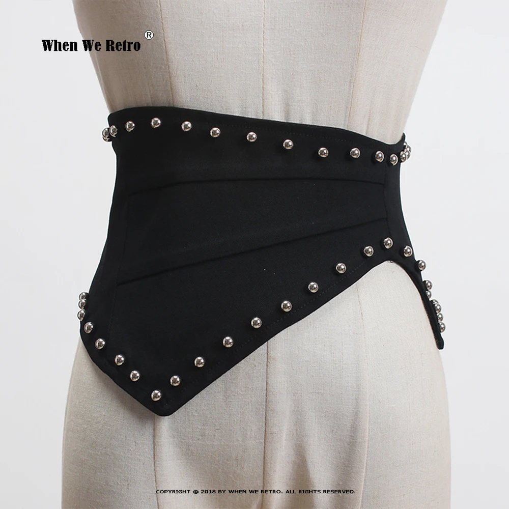 Women Cummerbund Rivet Retro Womens Elastic Gothic Belts VD2647 Black Wide Belt for Dress Fashionable Elastic Waistband Gorset
Women Cummerbund Rivet Retro Womens Elastic Gothic Belts VD2647 Black Wide Belt for Dress Fashionable Elastic Waistband Gorset