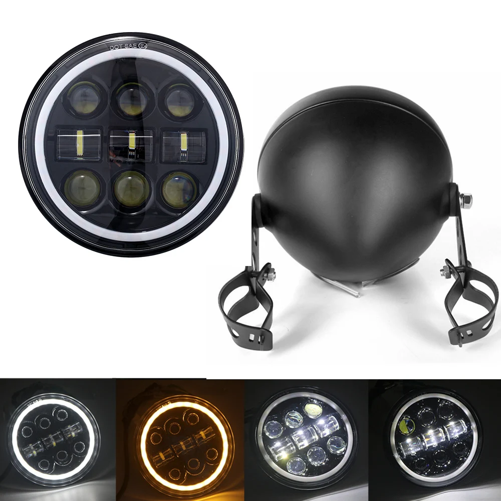 Yait 5 3/4 5.75 inch Led Projector Headlight White DRL Yellow Turn signal lights For Yamaha V-Star XVS 250 650 950 1100 1300
Yait 5 3/4 5.75 inch Led Projector Headlight White DRL Yellow Turn signal lights For Yamaha V-Star XVS 250 650 950 1100 1300