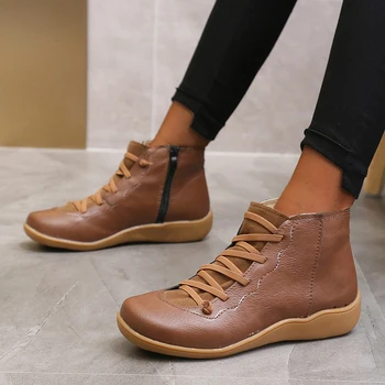 Women's PU Leather Ankle Boots Women Autumn Winter Cross Strappy Vintage Women Punk Boots Flat Ladies Shoes Woman Botas Mujer
Women's PU Leather Ankle Boots Women Autumn Winter Cross Strappy Vintage Women Punk Boots Flat Ladies Shoes Woman Botas Mujer