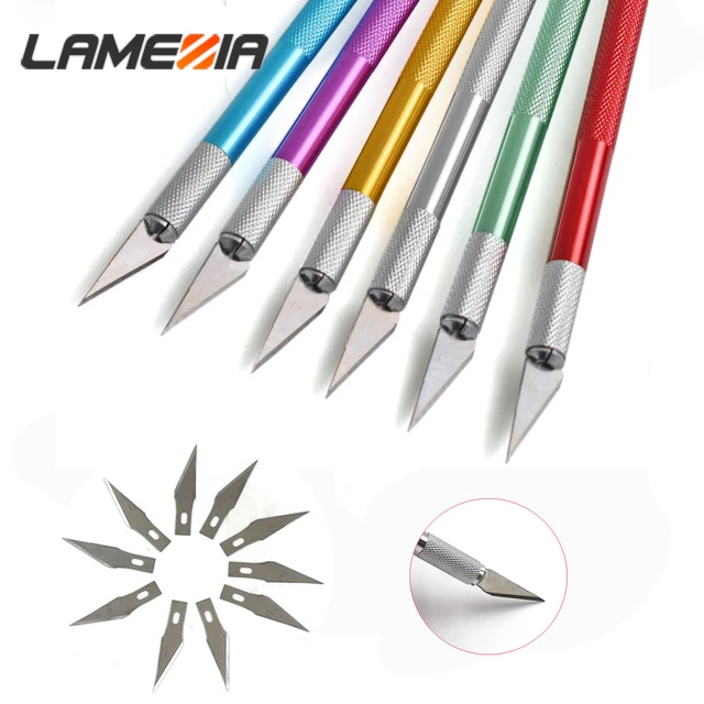 LAMEZIA Non-Slip Metal Scalpel Knife Tools Kit Engraving Craft Knives Pen Cutter for PCB Repair DIY For Woodworking
LAMEZIA Non-Slip Metal Scalpel Knife Tools Kit Engraving Craft Knives Pen Cutter for PCB Repair DIY For Woodworking