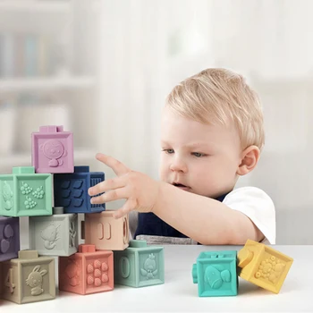 6Pcs/12Pcs Soft Building Blocks for Babies 3D Hand Touch Embossed Rubber Teether Squeeze Bath Learning Kids DIY Toys
6Pcs/12Pcs Soft Building Blocks for Babies 3D Hand Touch Embossed Rubber Teether Squeeze Bath Learning Kids DIY Toys